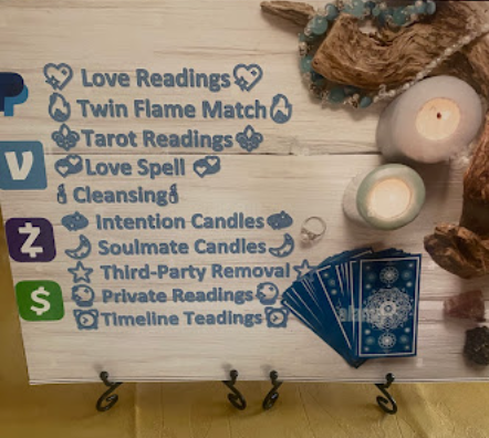 Tarot deck and crystals